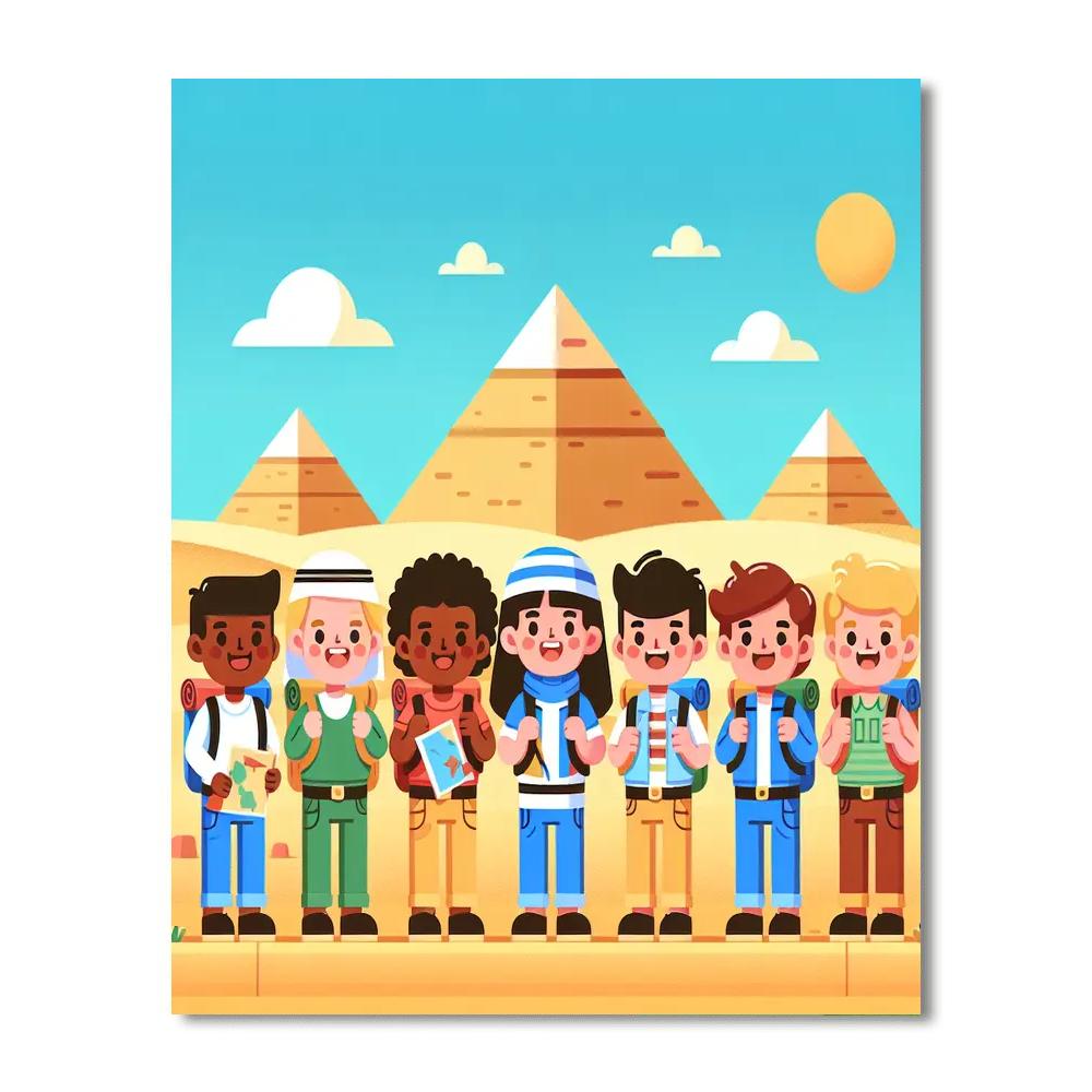 Ancient Egyptian Explorers Painting Number Kit