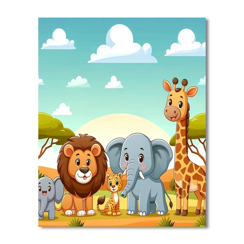 Safari Adventure Safari Animals Paint By Numbers Art