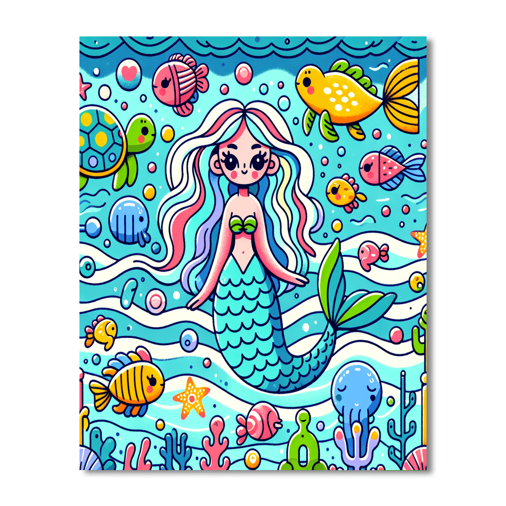 Oceanic Mermaid Tale Painting Number Kit