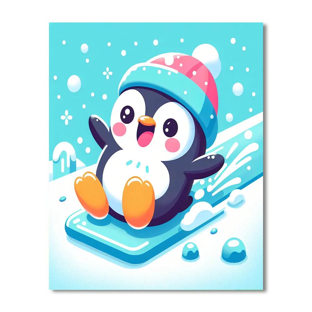 Funky Little Penguin Paint By Numbers Art
