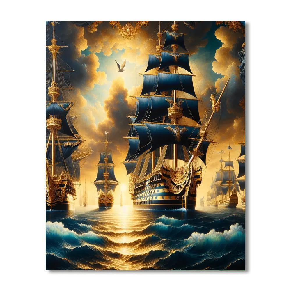 Historical Naval Grandeur Number Painting