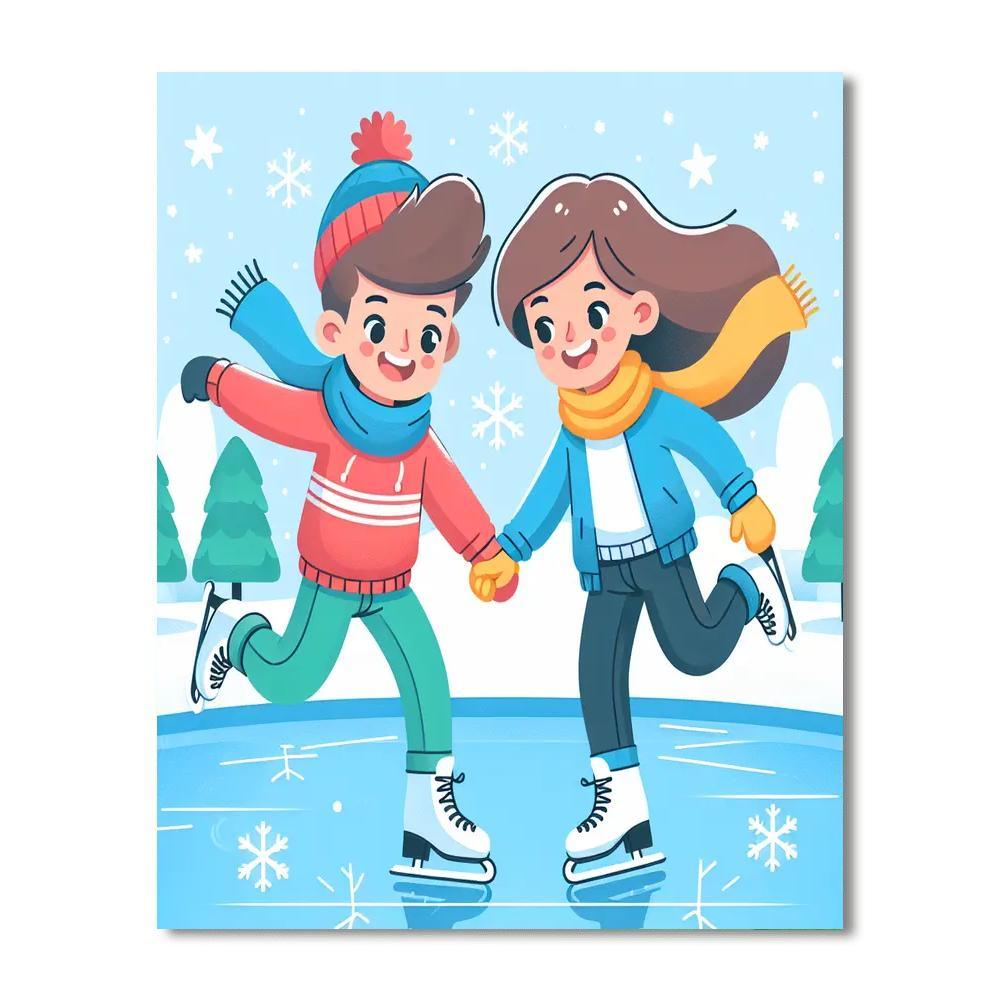 Ice Skating Wonderland Paint By Color