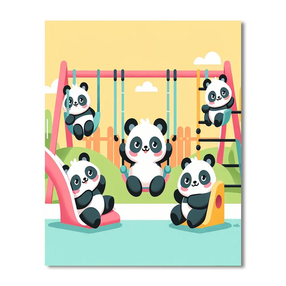 Panda Playground Pals Paint By Color