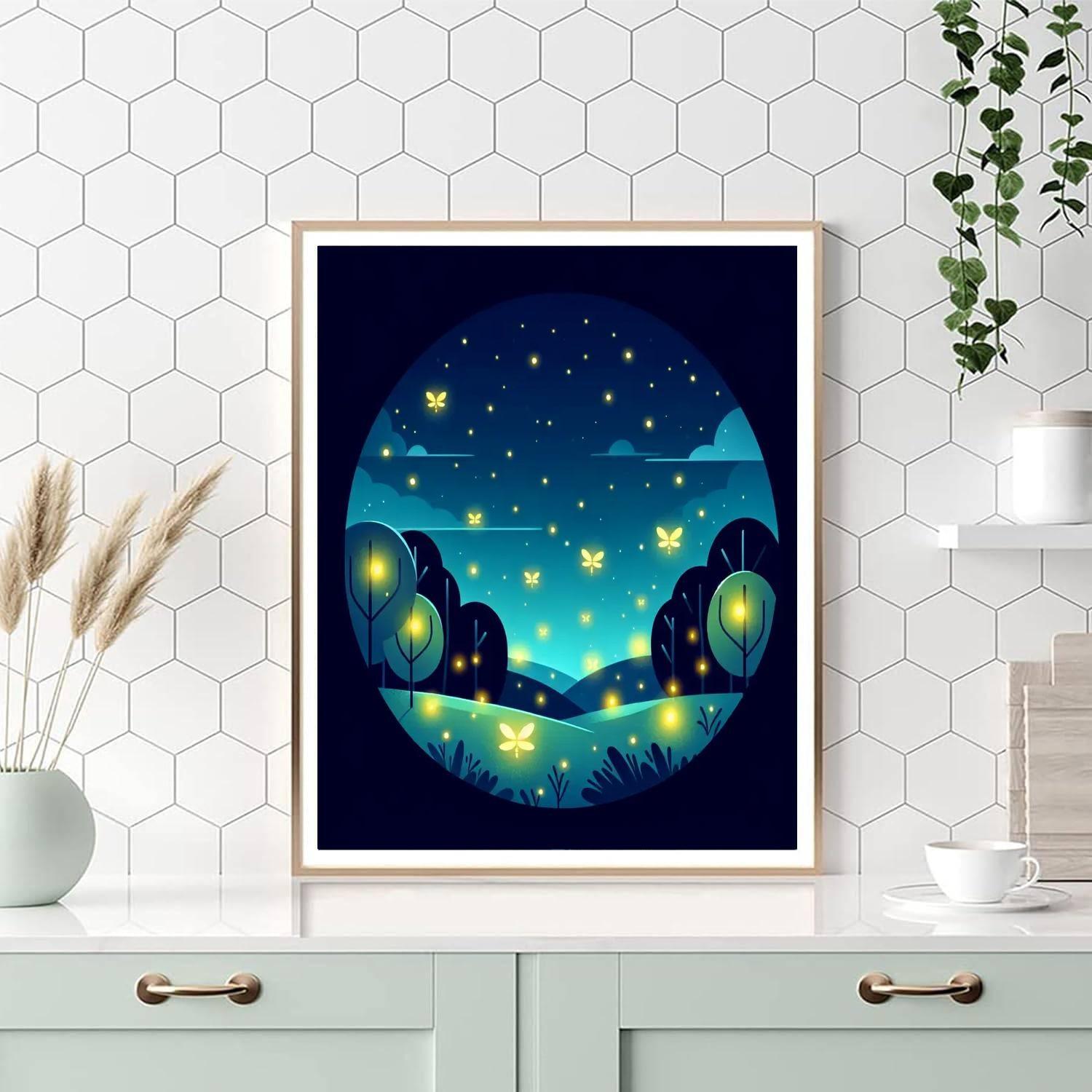 Glittering Fireflies Painting Number Kit