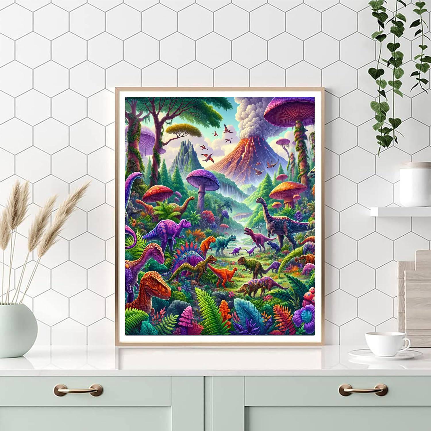 Joyful Dino Adventure DIY Paint By Numbers