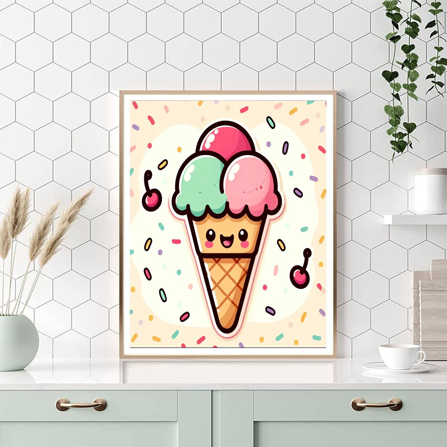Sassy Ice Cream Cone Painting By Numbers Kit