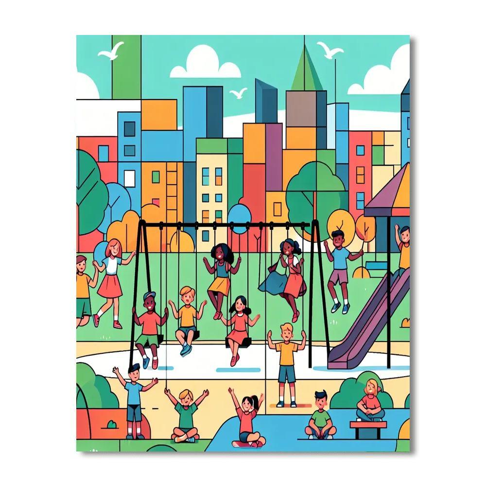 Joyful City Park Fun Numbered Painting Kits