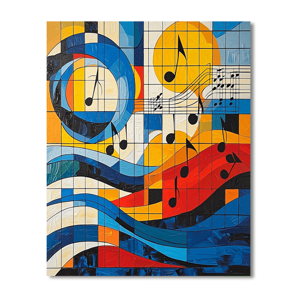 Piet Mondrian Inspired Abstract Melodies  Numbered Painting Kits