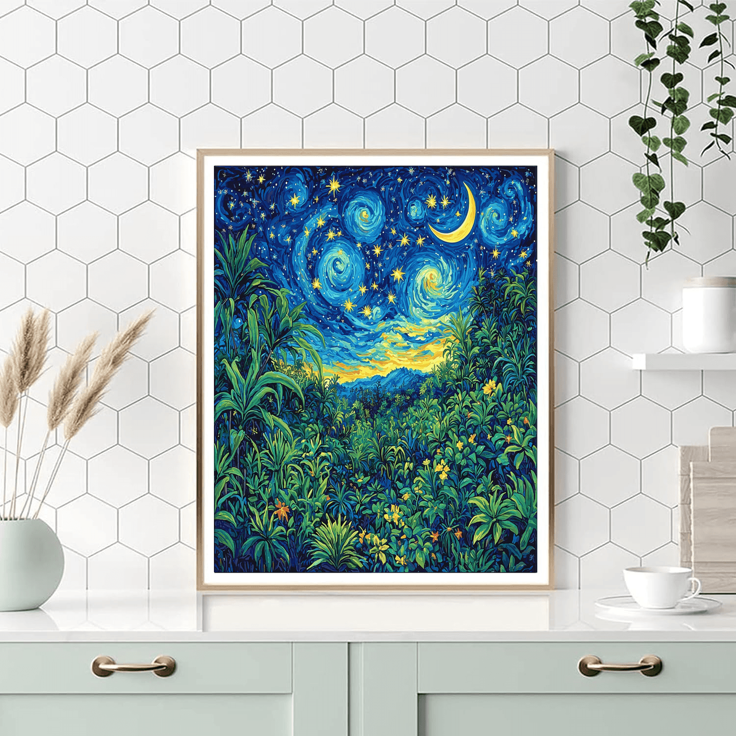 Van Gogh Inspired Starry Night Jungle Adventure  Paint By Color