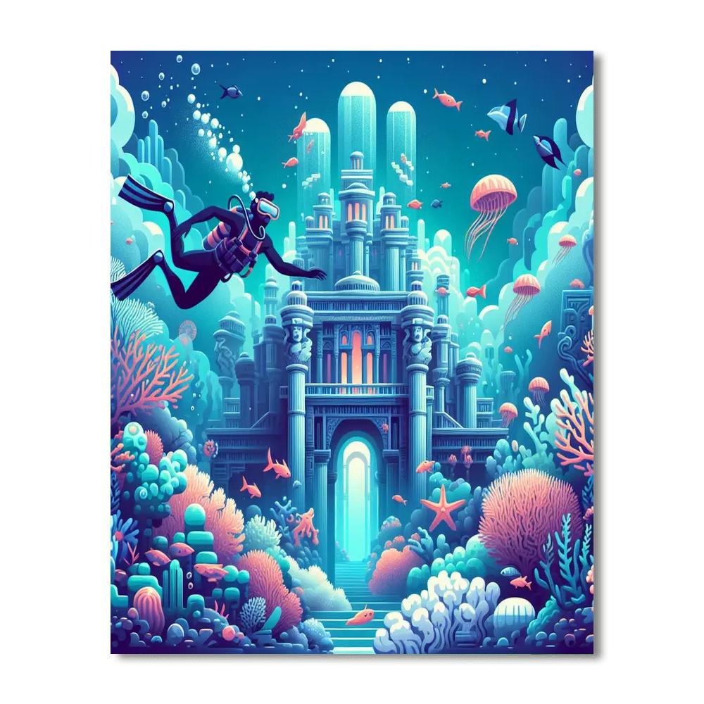 Lost City Of Atlantis Painting Number Kit