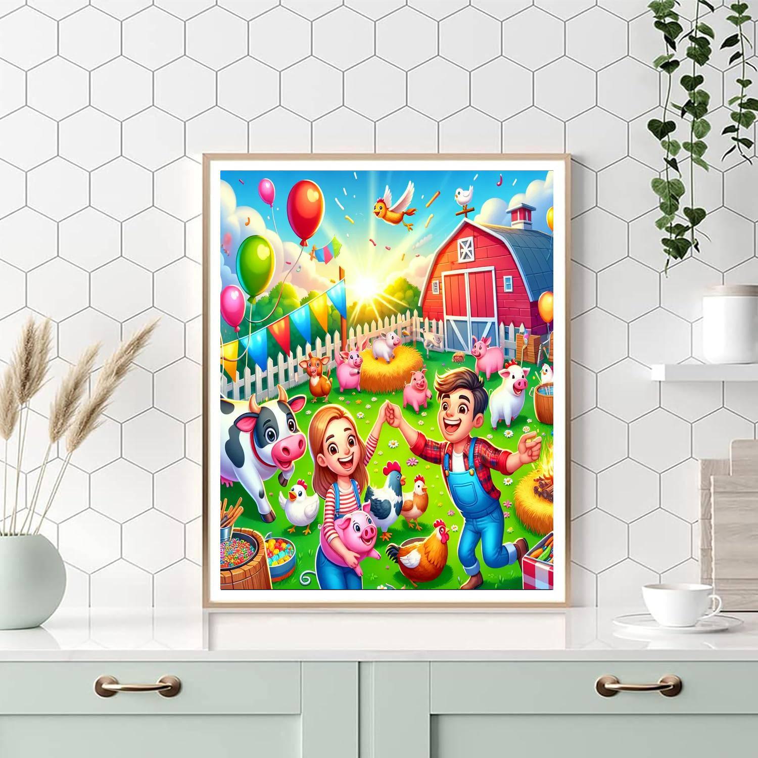 Colorful Farm Festival Painting By Numbers Kit