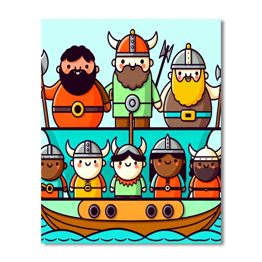 Historic Viking Voyage Number Painting