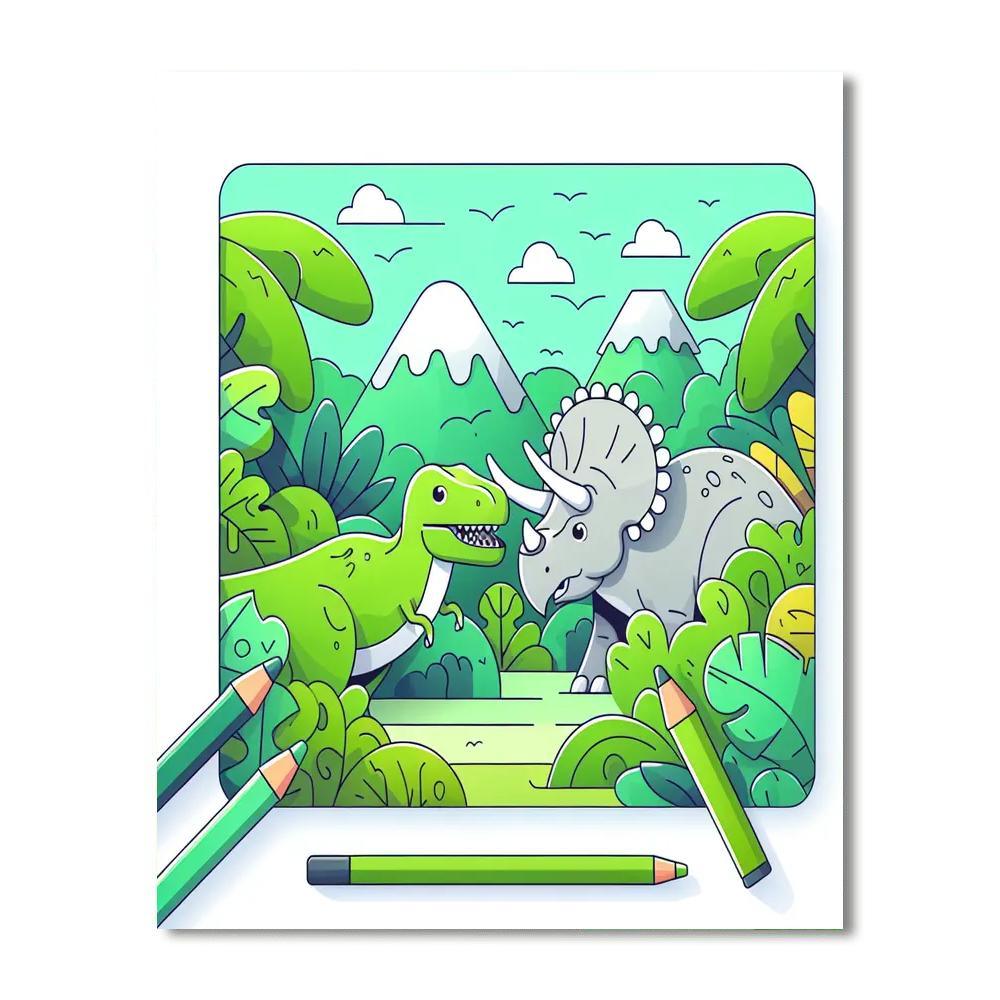 Dino Jungle Paint By Numbers Art