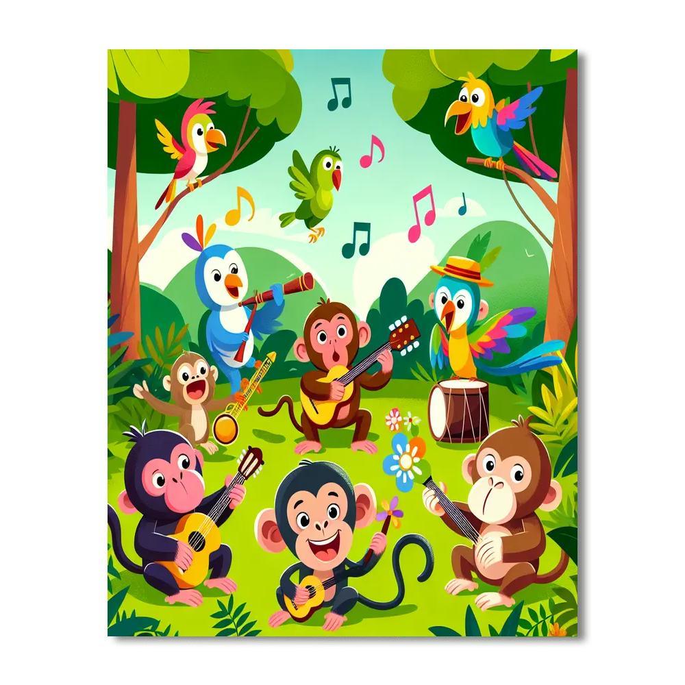 Rainforest Animal Orchestra Paint By Numbers