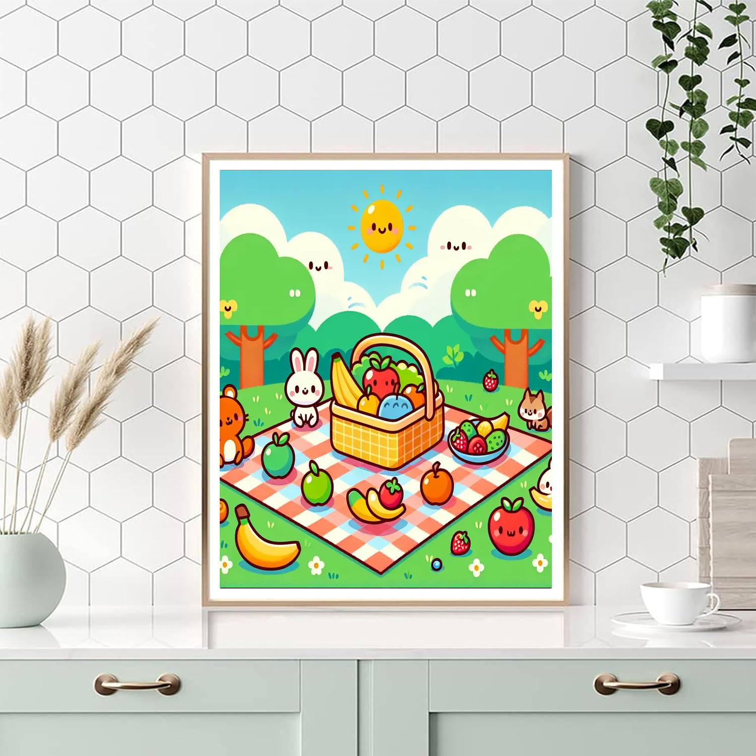 Merry Picnic Scene Number Painting
