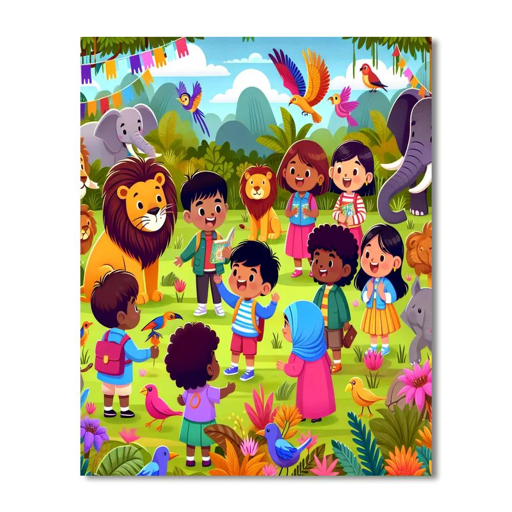 The Great Animal Adventure Painting Number Kit