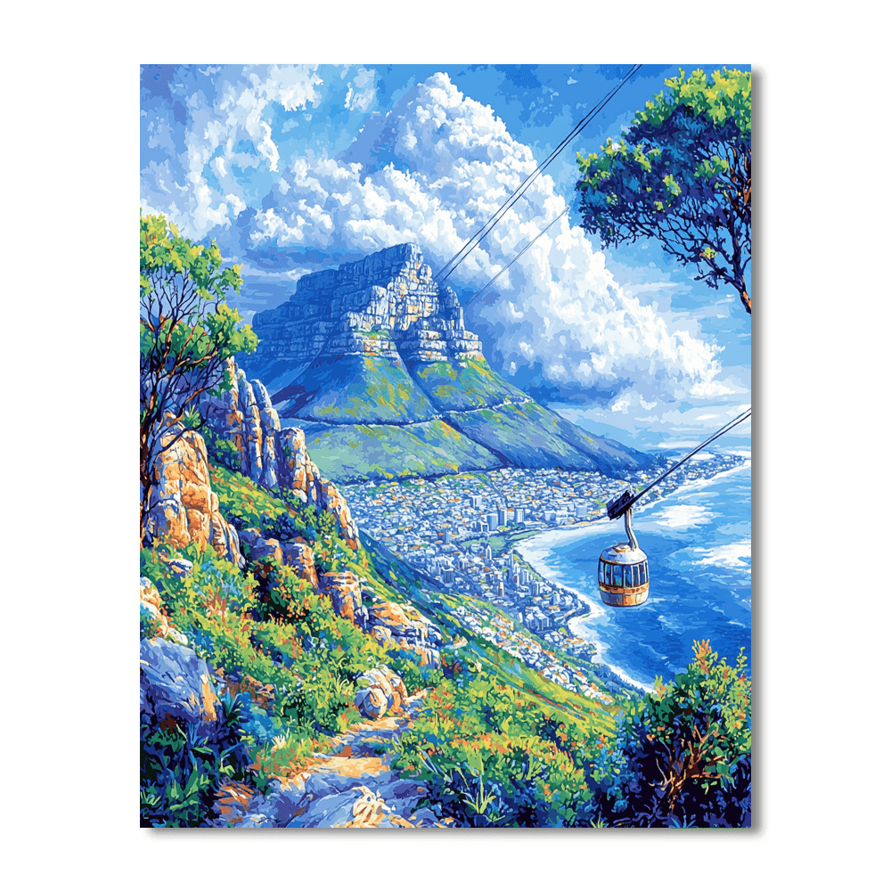 Table Mountain - Cape Town, South Africa Numbered Painting Kits