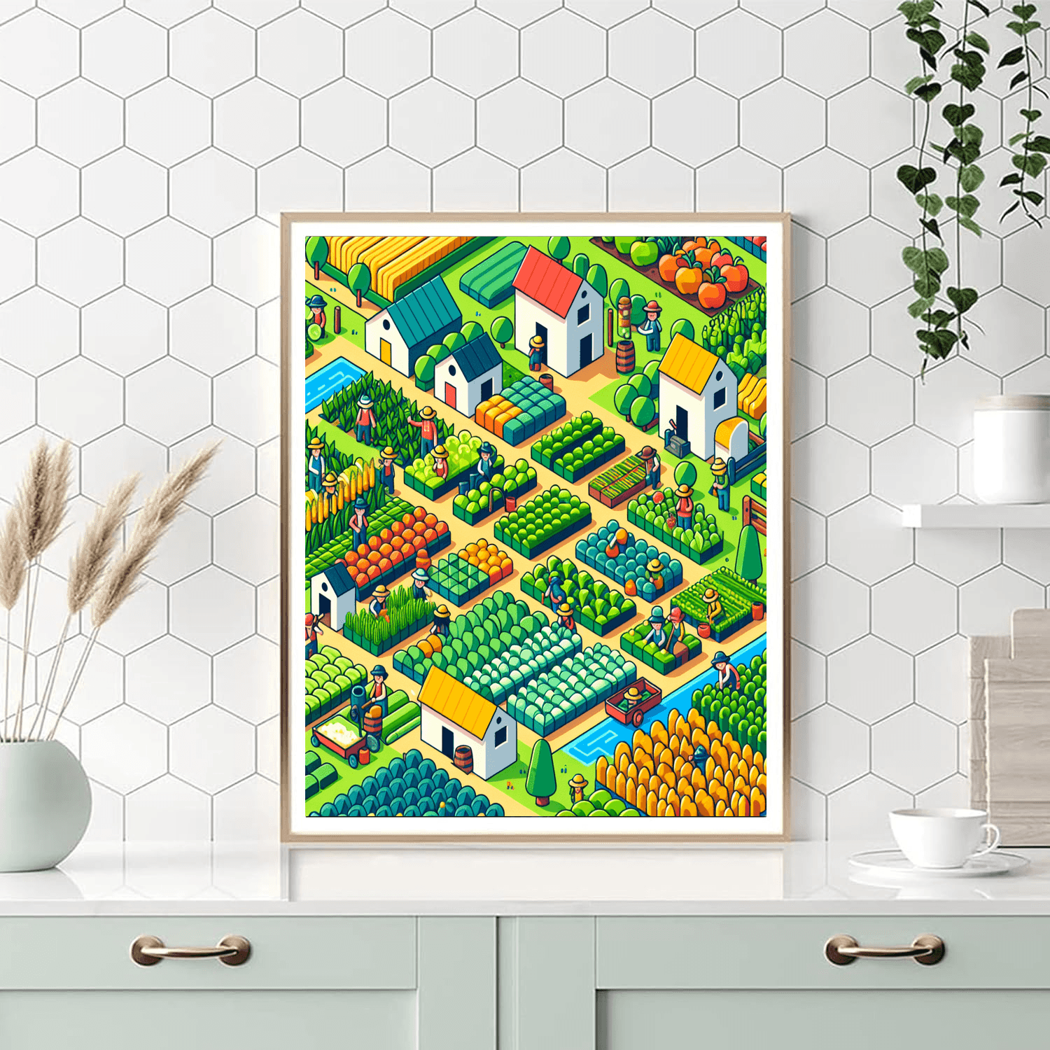 Vivid Veggie Village Number Painting