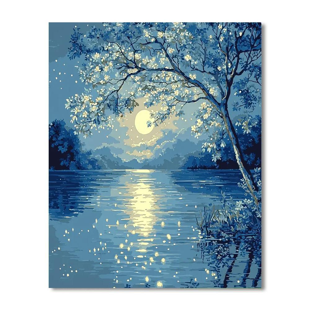 Hiroshige Inspired Dancing Moonlight  Paint By Numbers Kits