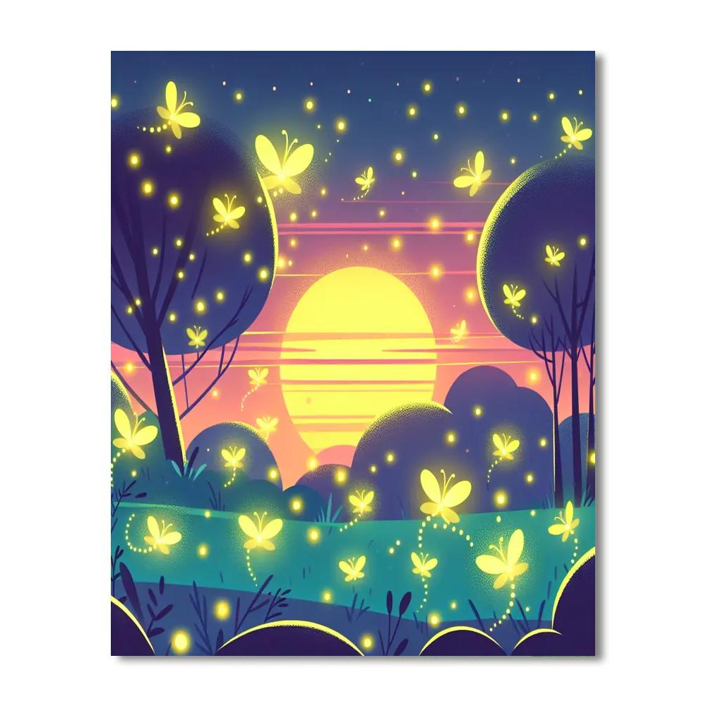 Sparkling Fireflies Paint By Color
