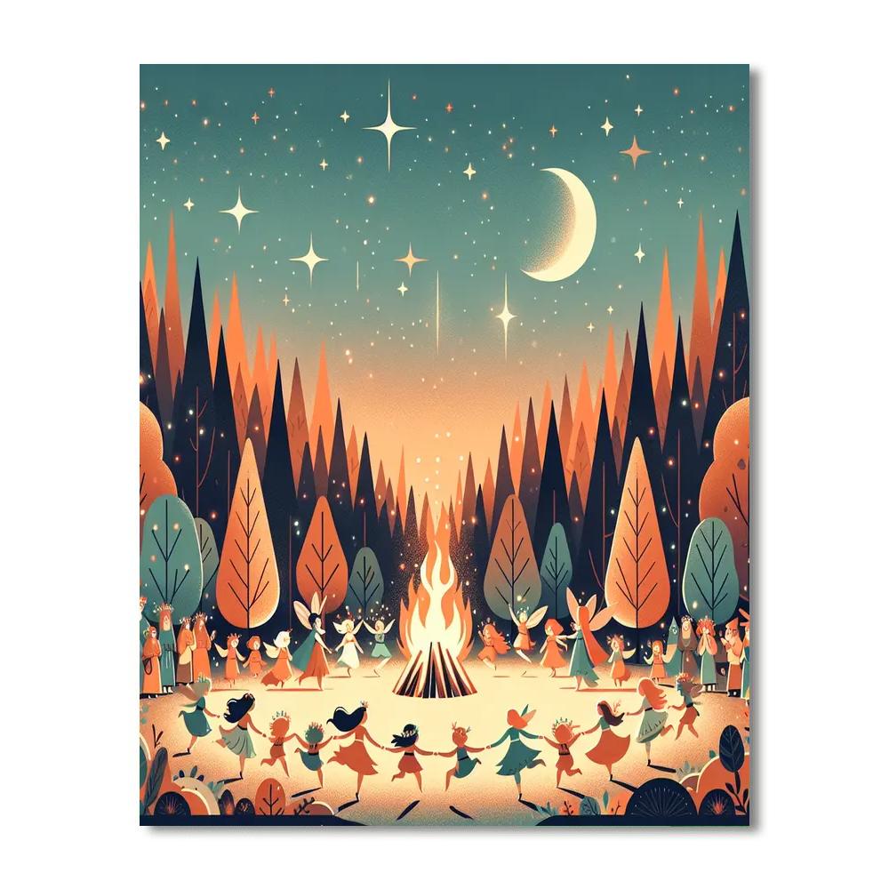 Fairy Festival In The Woods Painting Number Kit