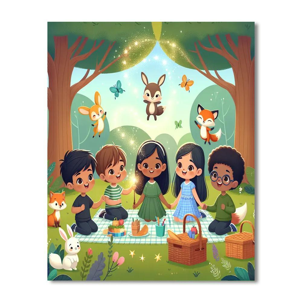 Enchanted Woodland Picnic Paint By Numbers Art