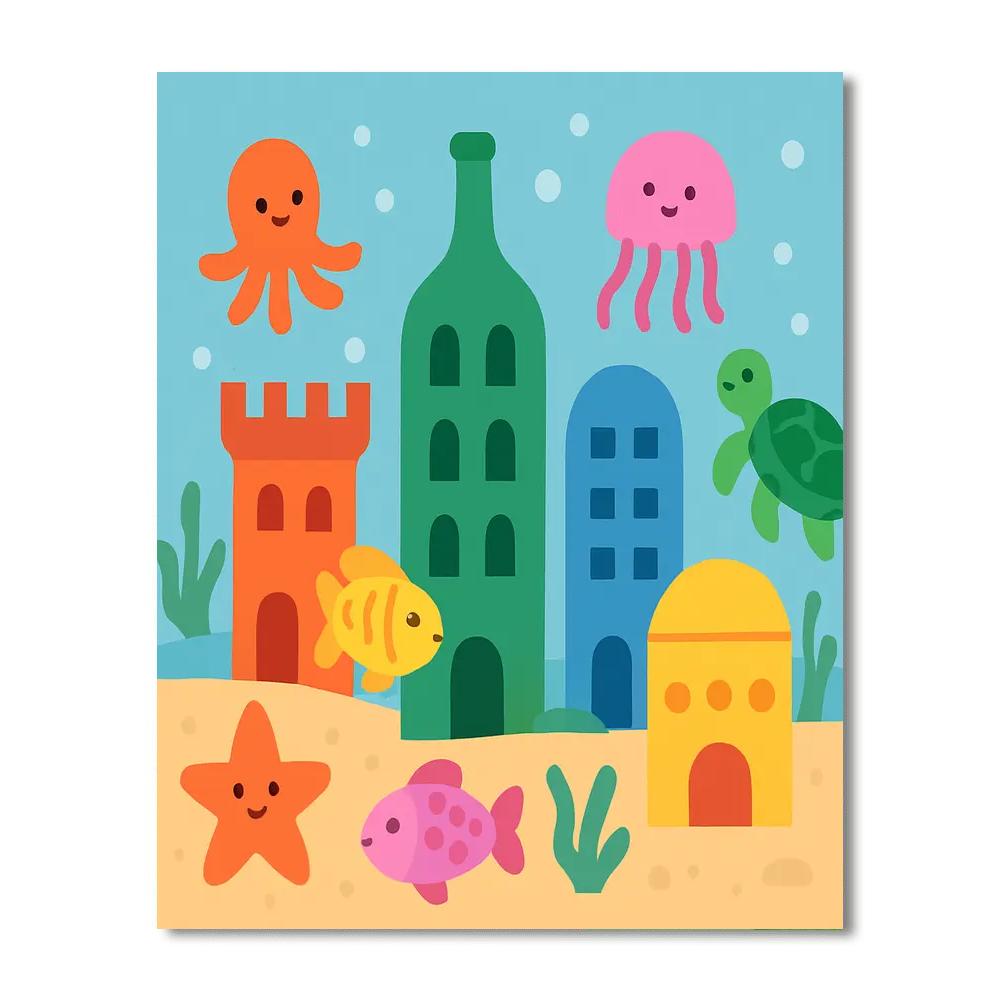 Colorful Underwater City DIY Paint By Numbers