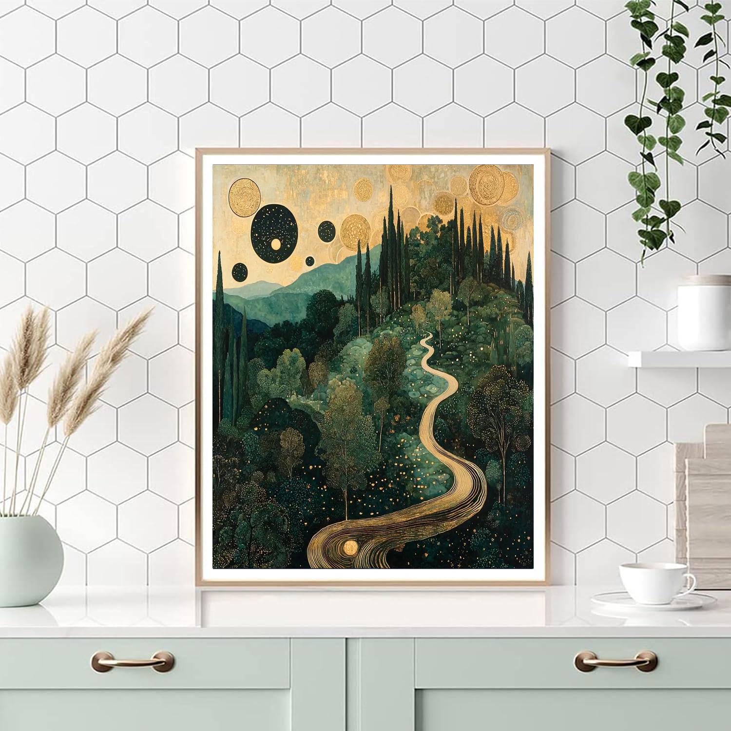 Gustav Klimt Inspired Ethereal Symphony Of Nature  Paint By Numbers Art