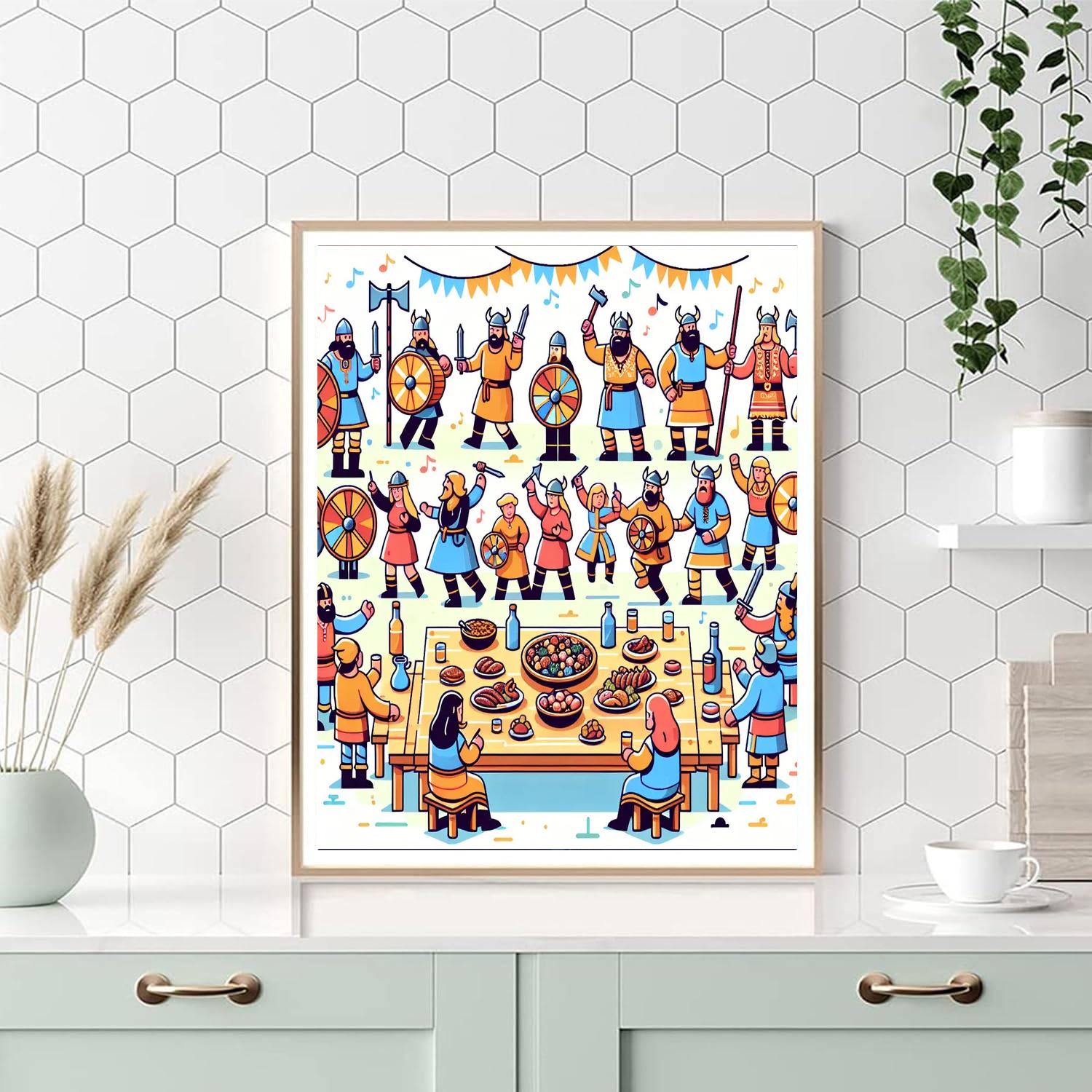 Viking Festival Feast DIY Paint By Numbers