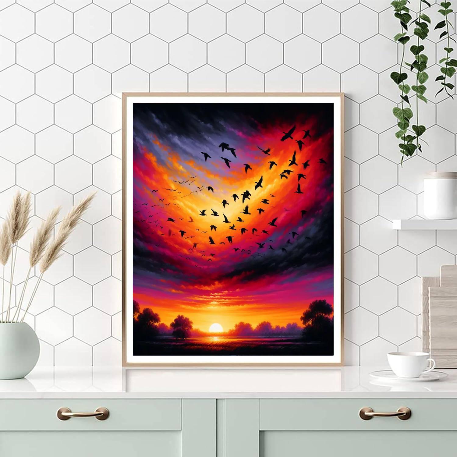 Serenade Of Sunset Birds Paint By Numbers