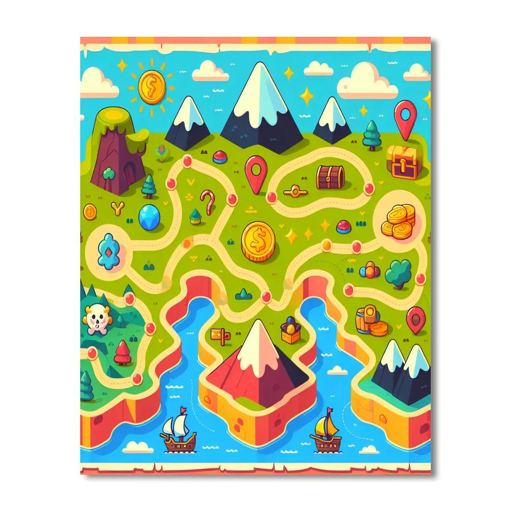 The Great Explorer's Map DIY Paint By Numbers