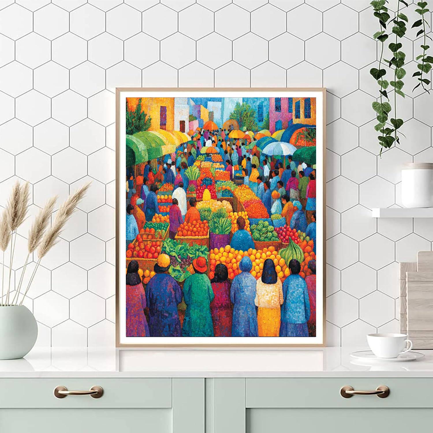 Diego Rivera Inspired The Vibrant Market  Number Painting