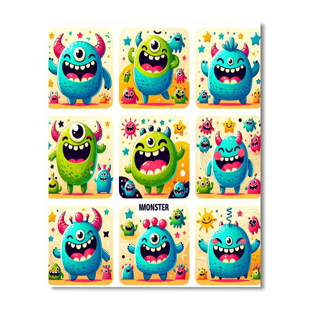 Merry Mini Monsters Numbered Painting Kits