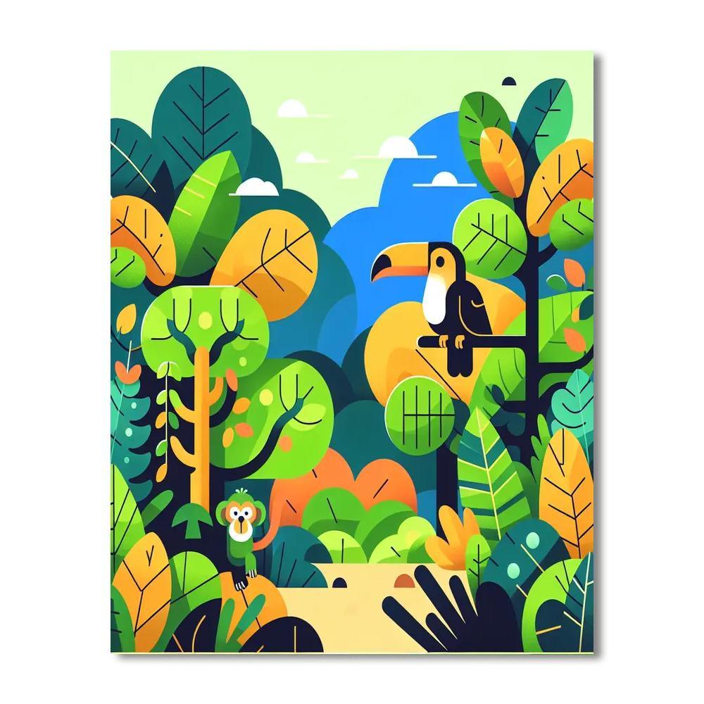 Rainforest Friends Painting By Numbers Kit