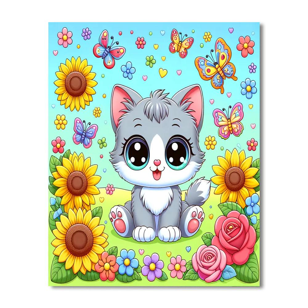 Playful Kitten Adventure Numbered Painting Kits