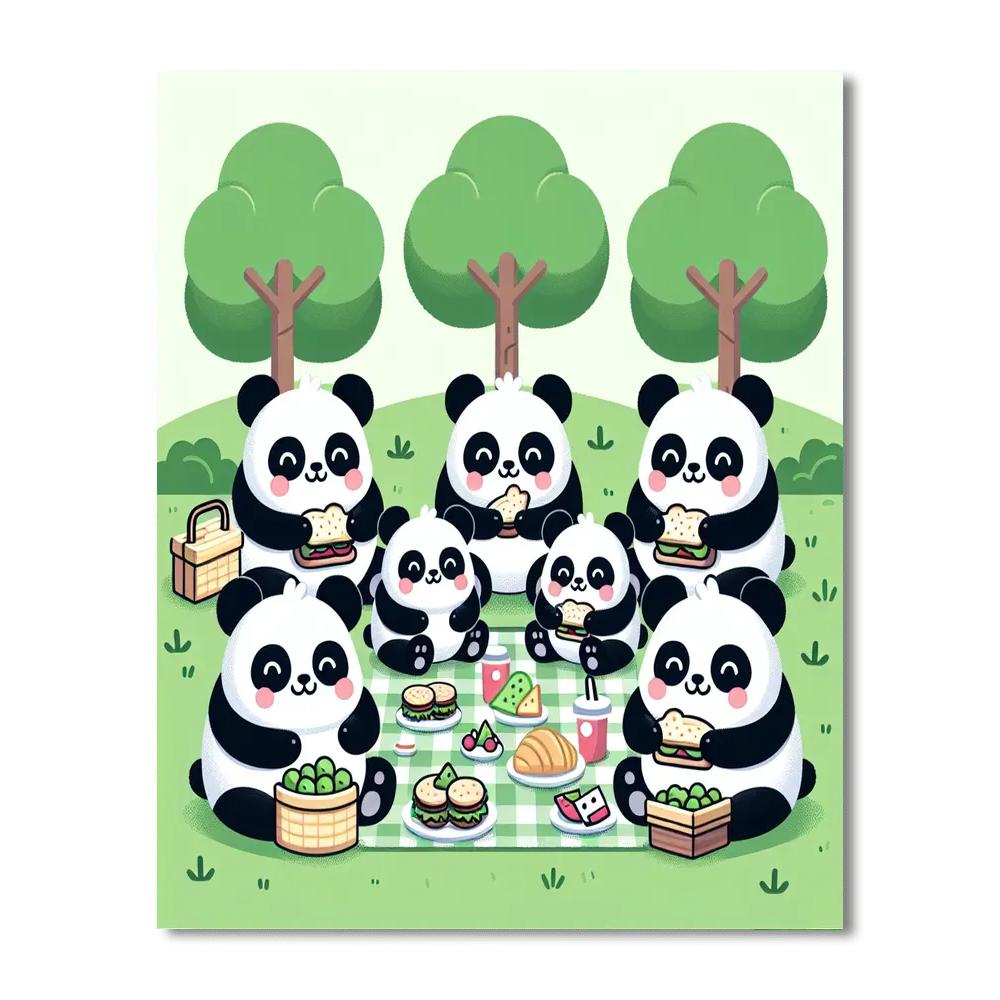 Panda's Picnic Party Numbered Painting Kits