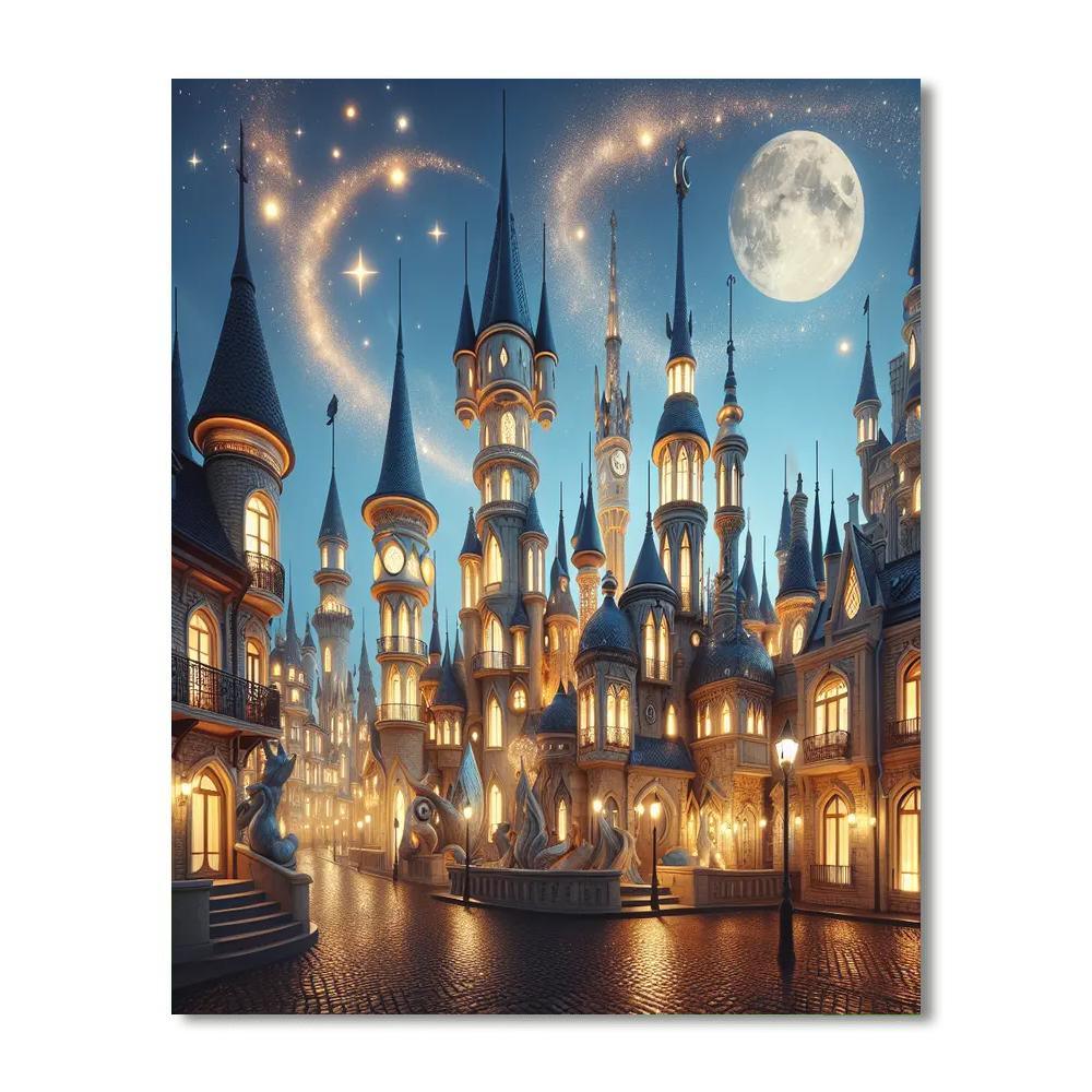 Midnight Fantasy Cityscape Number Painting