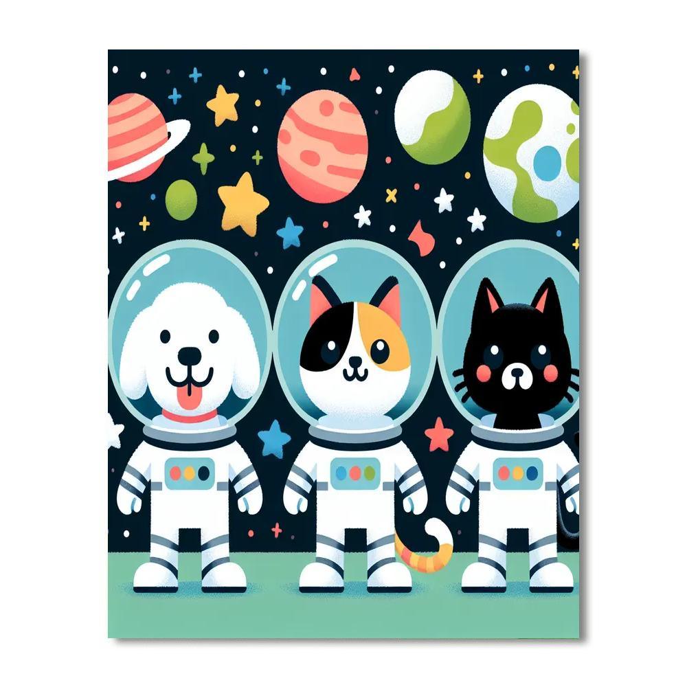 Space Animals Exploration Paint By Numbers