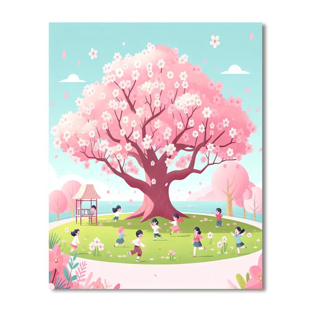Blossoming Sakura Festival Painting By Numbers Kit