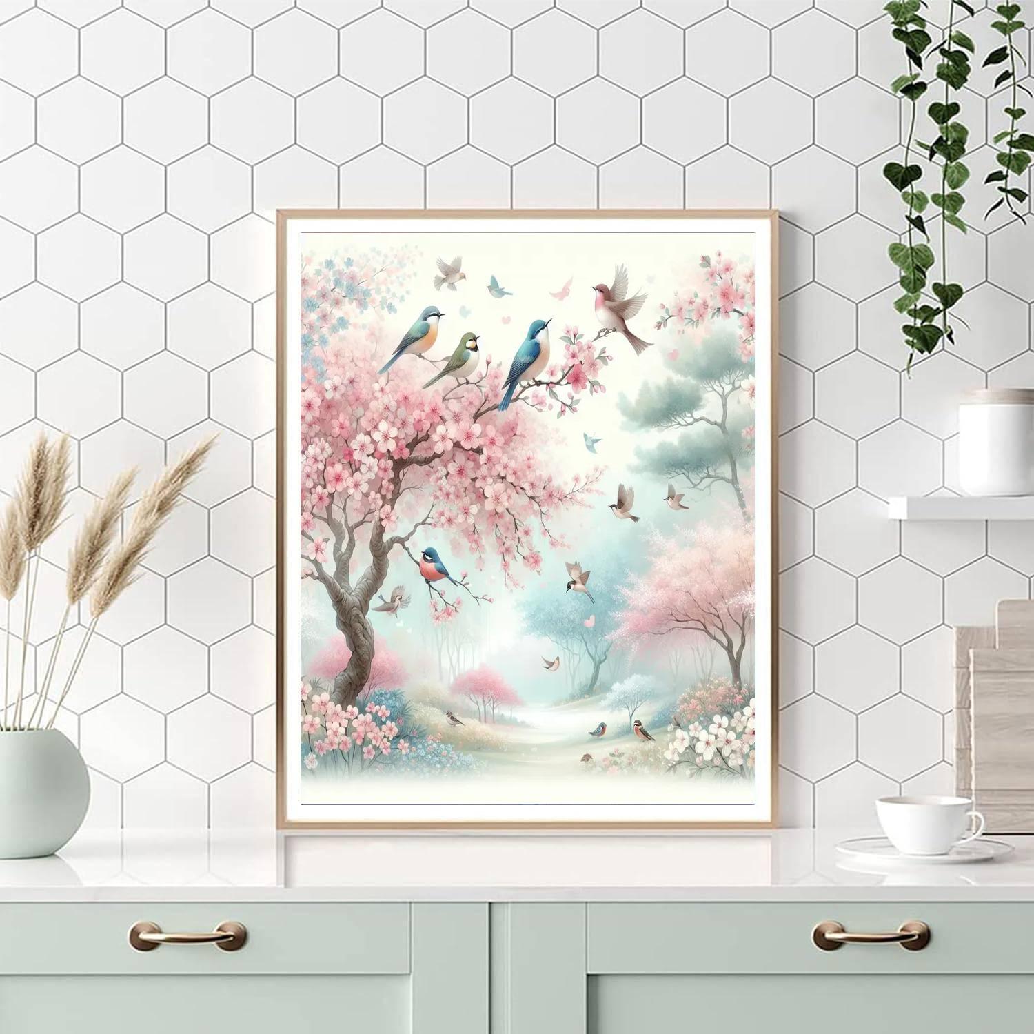 Spring Blossoms In Pastel Paint By Numbers Art