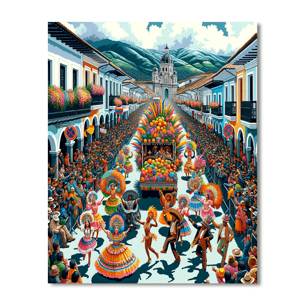Ecuador's Carnival In Ambato - Ecuador DIY Paint By Numbers