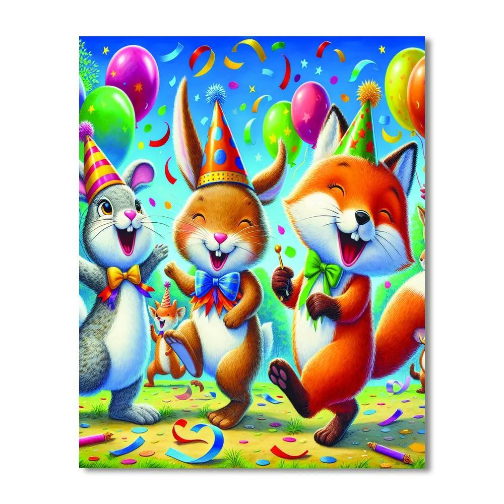 Joyful Animal Party Numbered Painting Kits