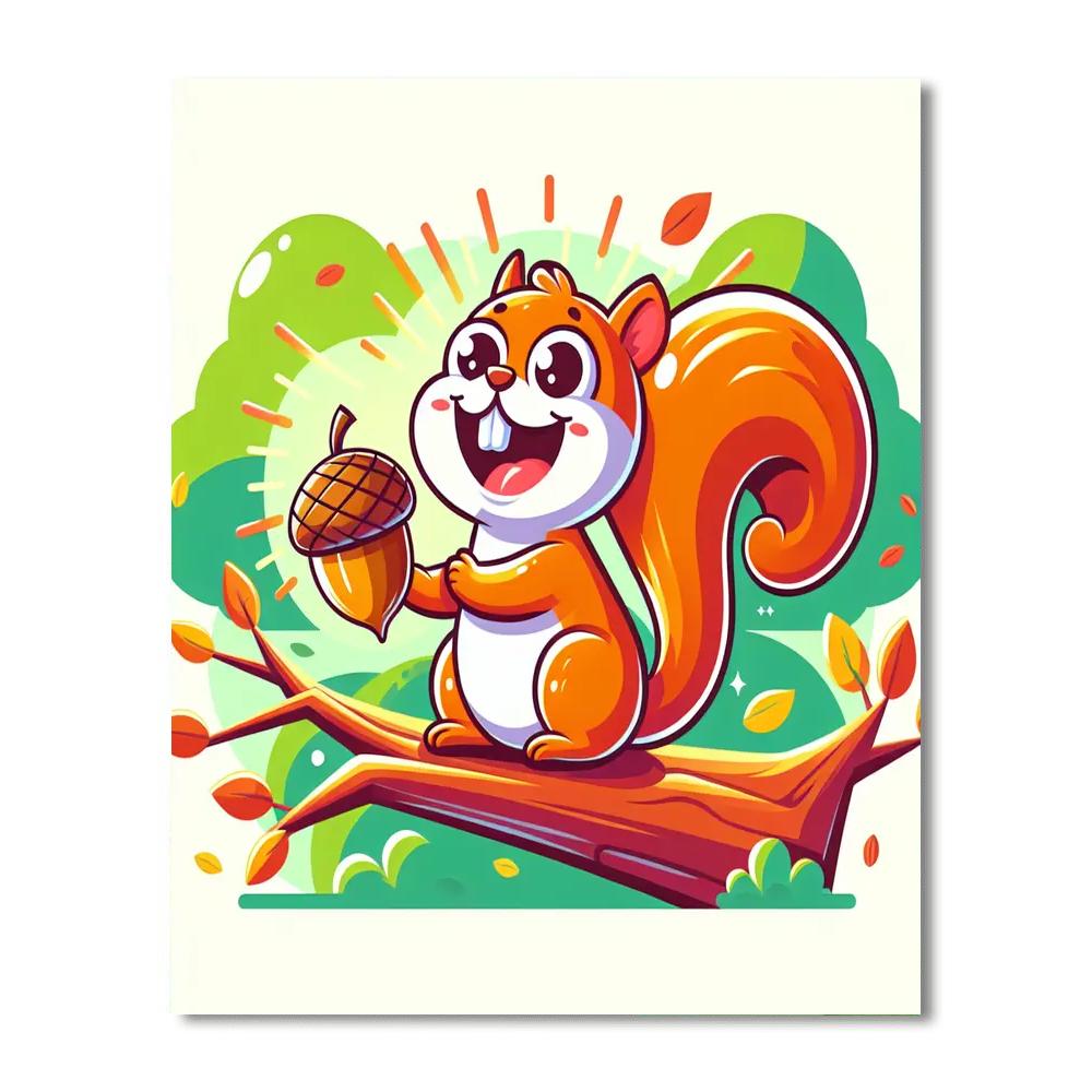 Funny Squirrel Numbered Painting Kits