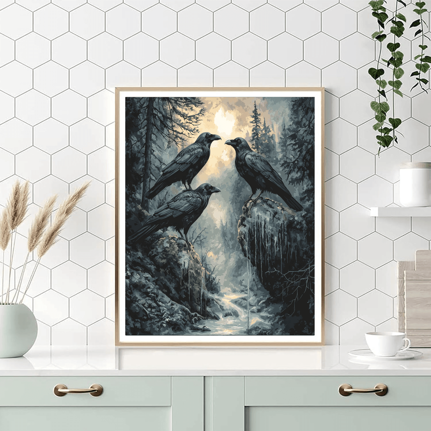 Edvard Munch Inspired Gothic Mystical Ravens  Paint By Number