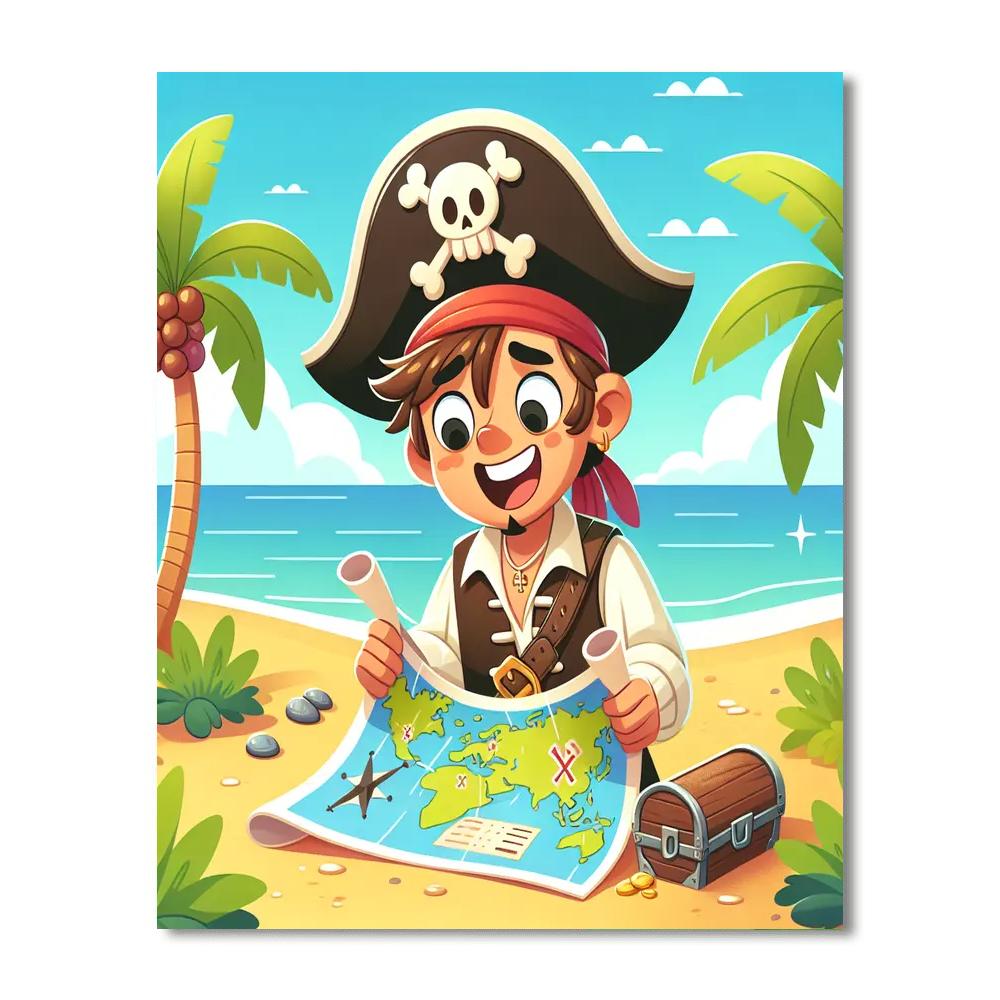 Treasure Hunt On Pirate Island Number Painting