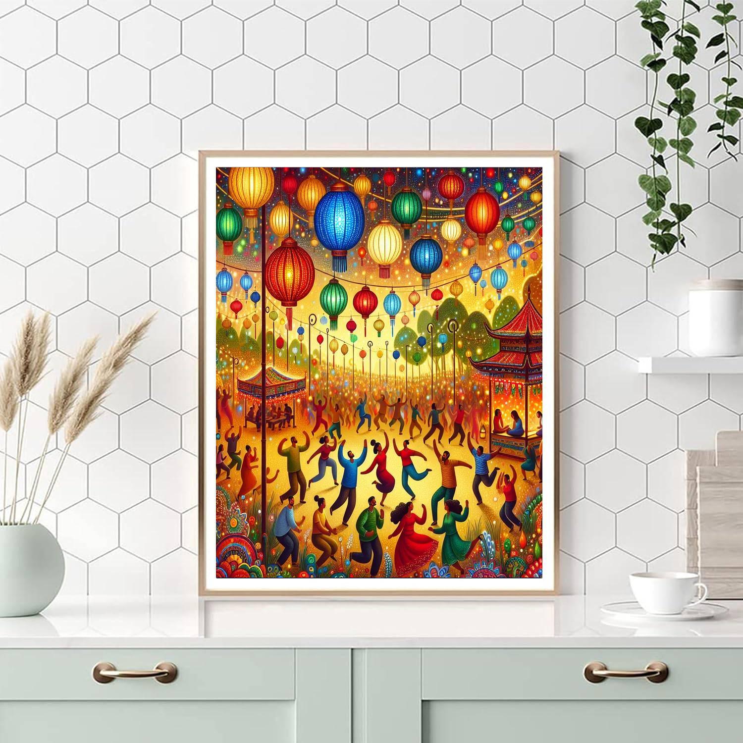 Dazzling Festival Of Colors Numbered Painting Kits