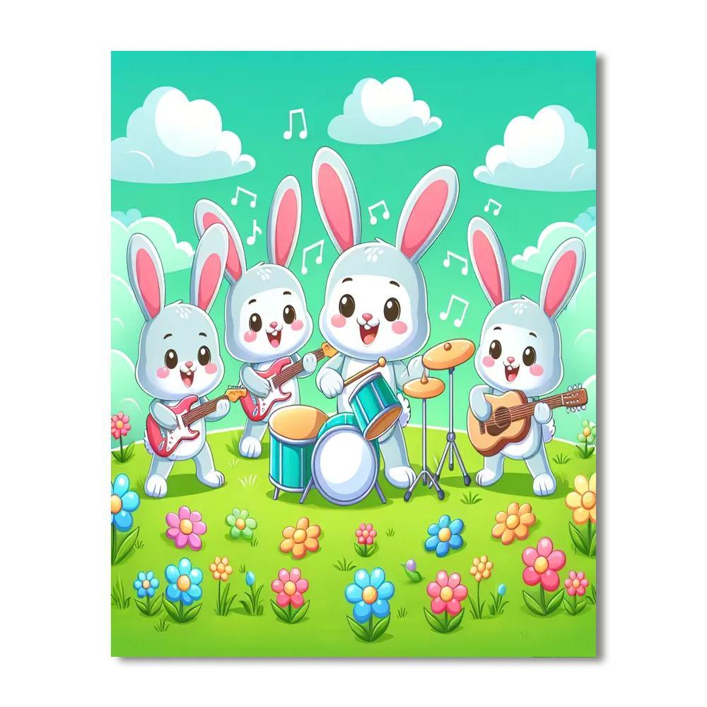 Bouncing Bunny Band Paint By Number
