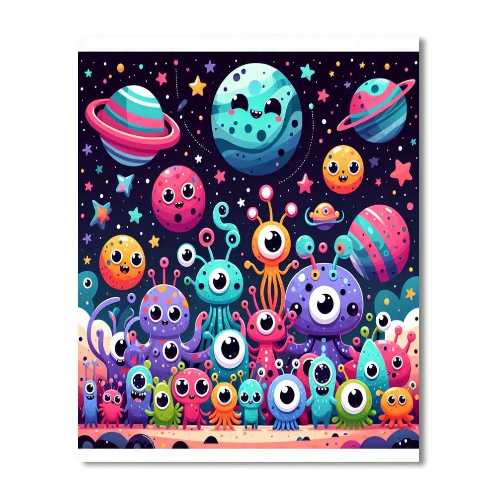 Silly Alien Friends Number Painting