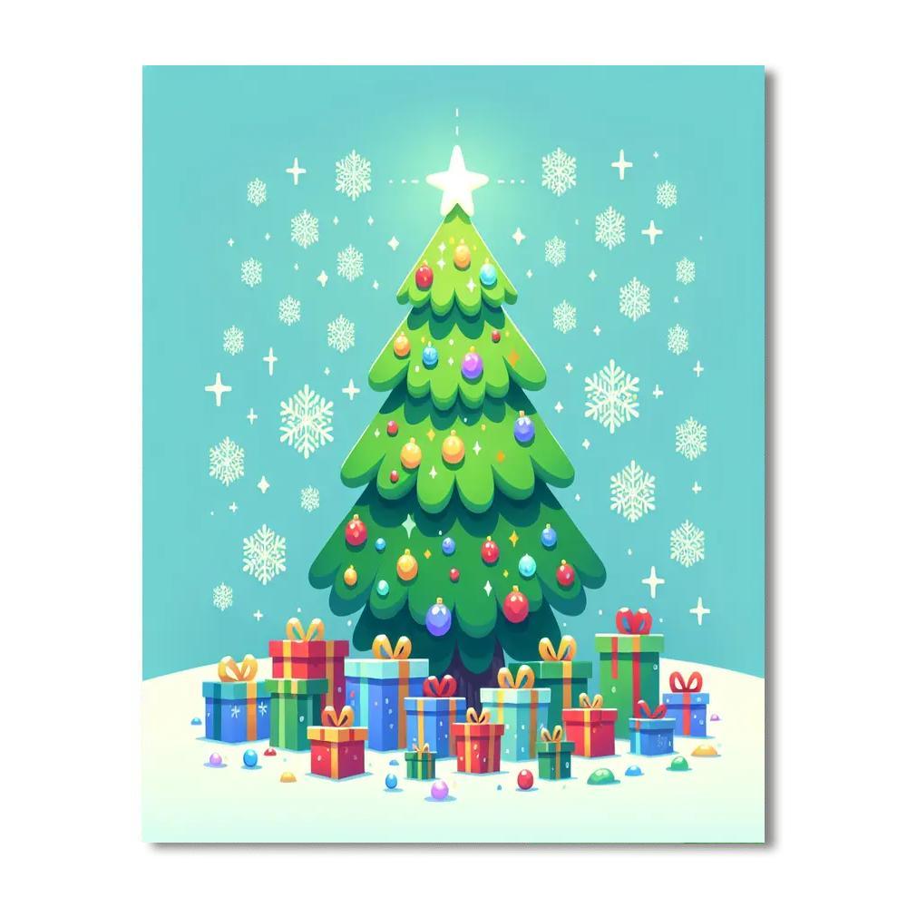 Festive Christmas Tree Numbered Painting Kits