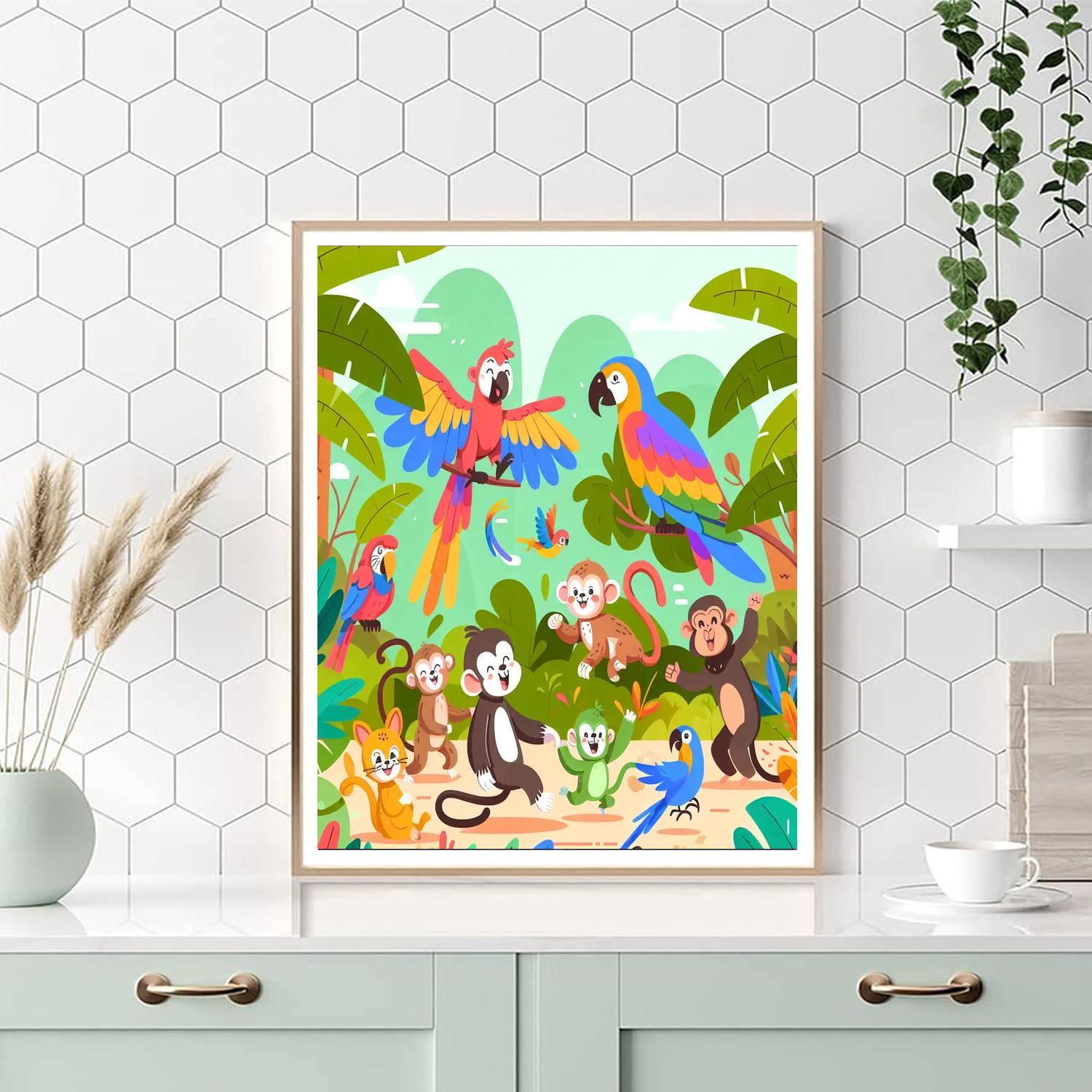 Wild Jungle Playtime Number Painting